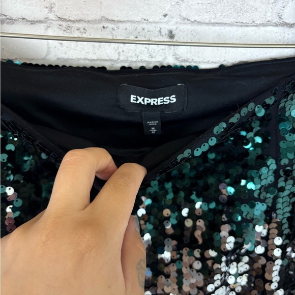 Express Sequin Pencil Skirt in Blue and Silver - Picture 3 of 5